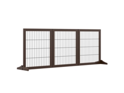 Portão Barreira Cães Pinho 185x36x71cm Marrom