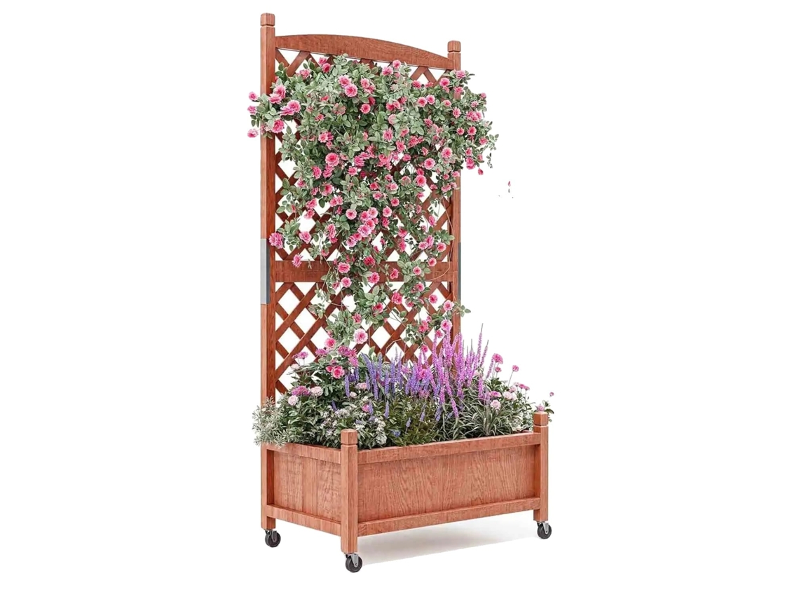 Cama de Jardim Elevada, Treliça, Rodas de Mobilidade, 60x60x30cm OEM
