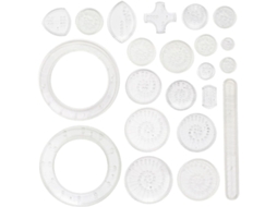 Conjunto De Réguas Desenho Multifuncionais Tehaux Com 22 Peças E Engrenagens Plástico Interligáveis, Ideais Para
