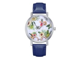 Relógio de Pulso Feminino de Quartzo Simples com Pulseira de Couro Royalblue