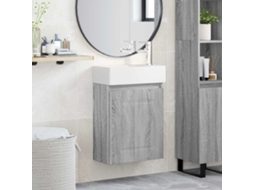 Vidaxl Conjunto De Móveis De Banheiro Com Torneira Sonoma Cinzento