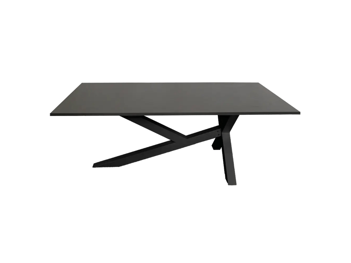 Sala de estar, sala de jantar, escritório, mesa de reuniões. Pernas de metal XY pretas. 160x90cm. Cinza. OFILIKE