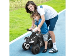 Quadriciclo para Crianças Carro Andador Infantil com Luzes e Música Desenho Inovador Carga 20kg 67.5x38x44 Cm Preto