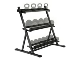Suporte Para Halteres De 3 Níveis, Suporte De Aço Ajustável Para Halteres E Kettlebells, Preto