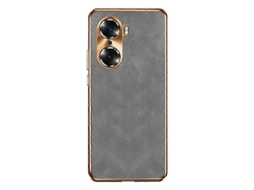 Capa Para Celular Honor 60 Em Pele De Cordeiro Com Revestimento Eletrolítico