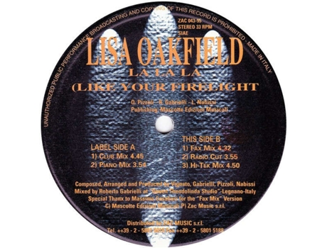 Vinil La La La Like Your Firelight Zac Records