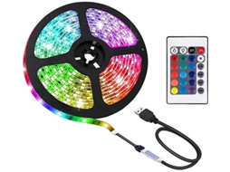 Cordão De Luzes Led, 2,5 M, Acabamento Preto, Comando Remoto, Resistente À Água, Para Decoração De Casa, Festas, Jardim E Eventos