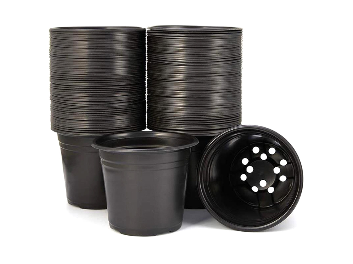 100 Potes Plástico Preto Para Mudas Jardim