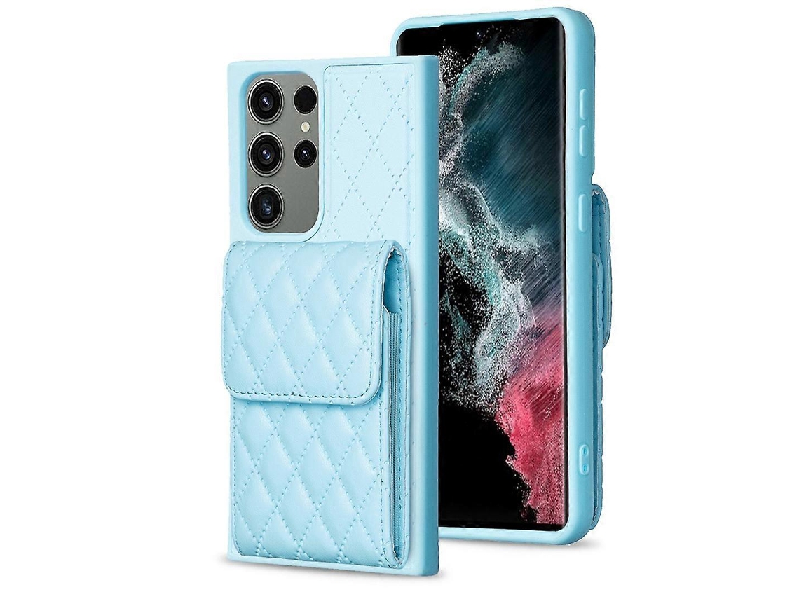 Capa De Celular Carteira Vertical Em Couro Com Estampa De Losangos Para Samsung Galaxy S23 Ultra 5g