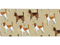 Mousepad Grande para Computador com Desenho de um Beagle Fofo e Inteligente, Base Borracha Antiderrapante, 40