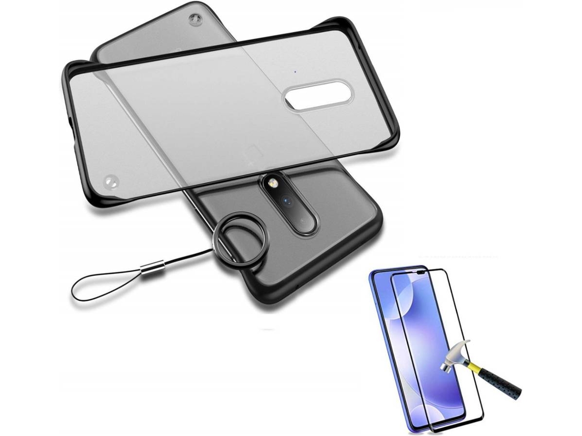 Kit Capa e Película de Vidro 5D Xiaomi Redmi Note 8 Pro Bumper Transparente