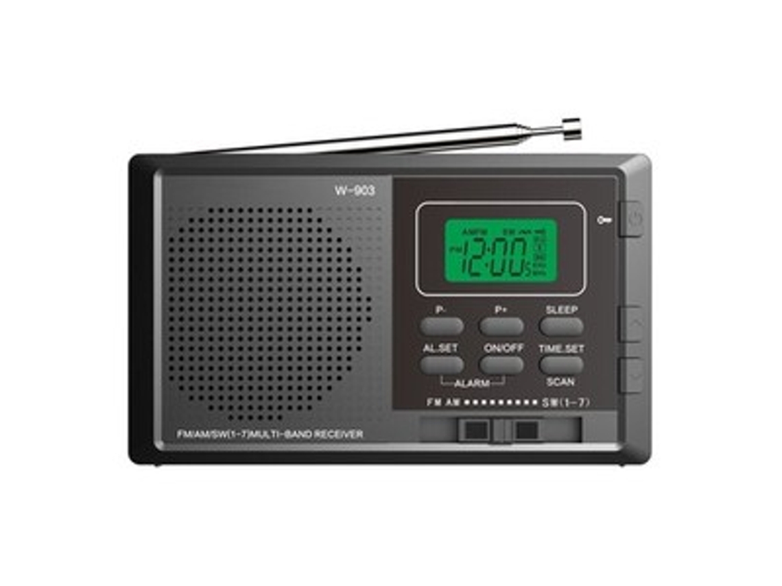 Rádio Fm/am/sw Portátil, Alto Falante Estéreo Digital, Rádio Lcd Com Certificação Ue Zeuxo