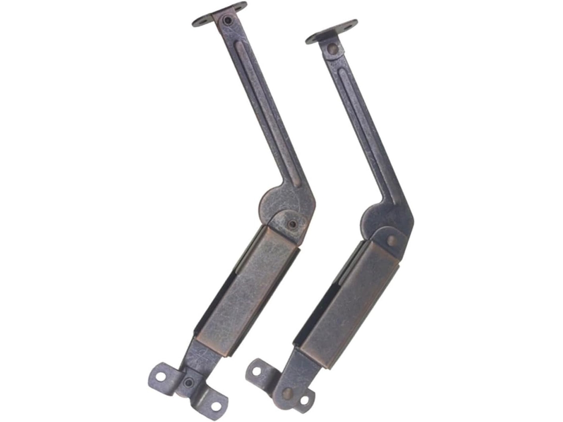 Conjunto De 2 Suportes De Mola De Ferro Prateado Com Braço Longo E Curvo Para Baús De Brinquedos.