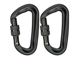 Mosquetones De Escalada 2 Piezas Para Hamaca Columpio Yoga Camping Llavero Perros Negro 12kn 1200kg