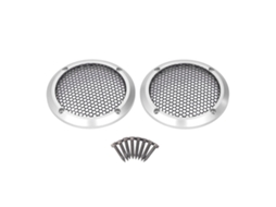 Cubiertas redondas negras para altavoces, rejilla protectora, 97mm, plata, coche, S/MARCA