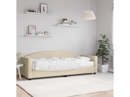Vidaxl Sofá-cama Com Colchão 80x200 Cm Tecido Cor Creme