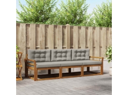Vidaxl Conjunto De Sofás Para Exterior 3 Unid. Cinza Natural E Claro