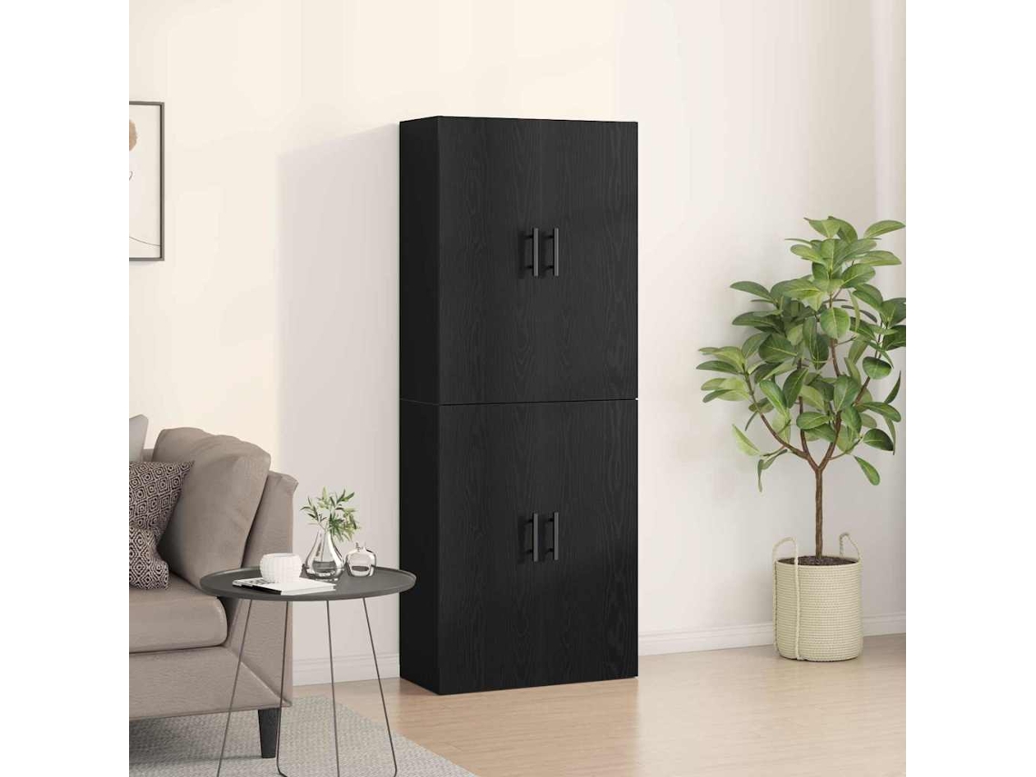 Vidaxl Armário De Parede 2 Pcs Carvalho Preto 69,5 X 34 X 90 Cm