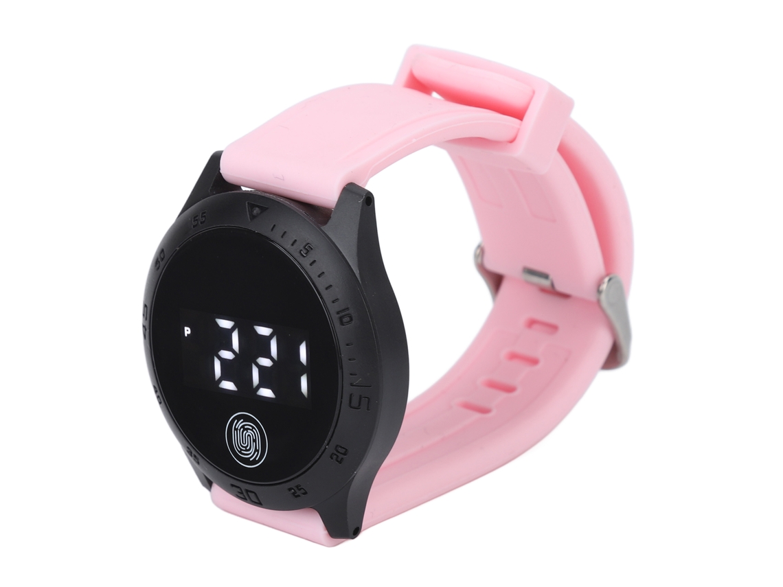 Relógio Digital Led Estilo Coreano À Prova D'água Touch Pulseira Rosa Casco Preto Para Homens Mulheres Estudantes
