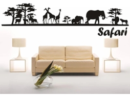 Adesivos Murais Decorativos Para Quarto De Criança Sobre O Tema Dos Elefantes Da Savana Africana, Para A Mãe E A Creche.