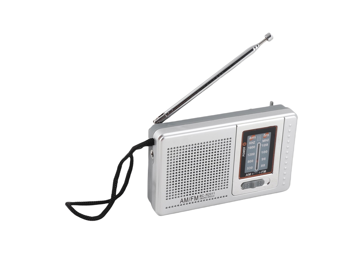 Altavoz impermeável para duche com AM/FM, material ABS, funciona com pilhas, com altifalante integrado