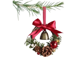 Mini Guirlanda De Natal De 12,7 Cm Com Decoração De Sino E Laço |