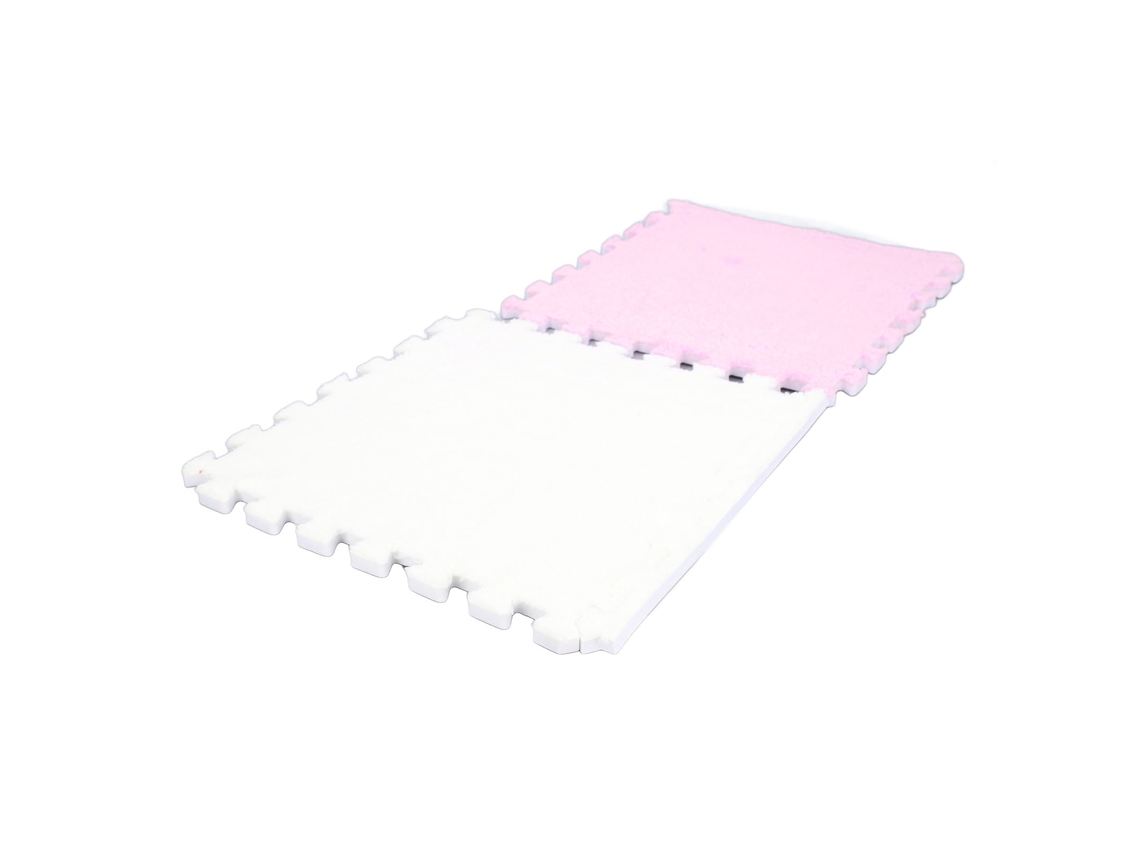 Primerox 10pcs Tapete de Piso Intertravado Macio Anti derrapante Espuma Fofo Tijolos de Cor Roxo Branco