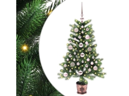 Árvore De Natal Artificial Pré Iluminada Vidaxl Verde Polietileno (90 Cm)