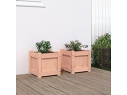 Vidaxl Vasos/floreiras De Jardim 2 Pcs Madeira De Douglas Maciça