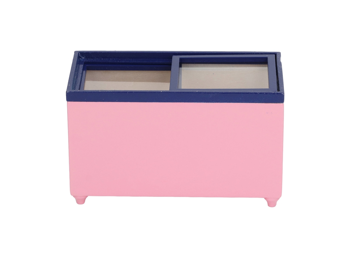 Mali refrigerador Horizontal Miniatura Cozinha Casa de Bonecas 1:12 Cute Lifelike Rosa