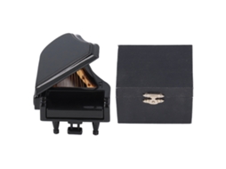 Mali modelo de Piano Miniatura Mogno Manual Preto Decoração Elegante com Caixa Presente Vermelha