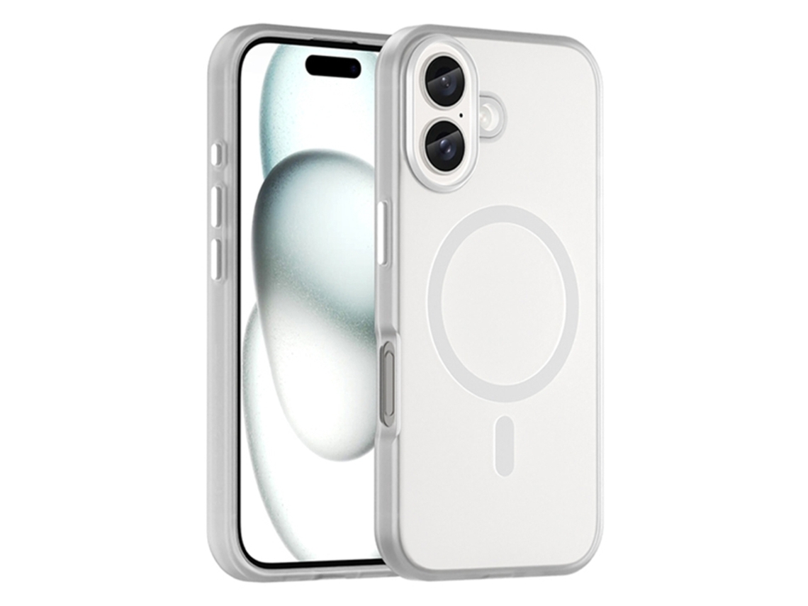 Capa Híbrida Translúcida Para Iphone 16 Plus - Tpu E Pc Com Magsafe | Fosca - Branca