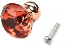 Puxador De Porta Em Strass Dourado Rosê Para Armários, Gavetas, Guarda Roupas E Roupeiros — 30mm De Diâmetro, Montagem