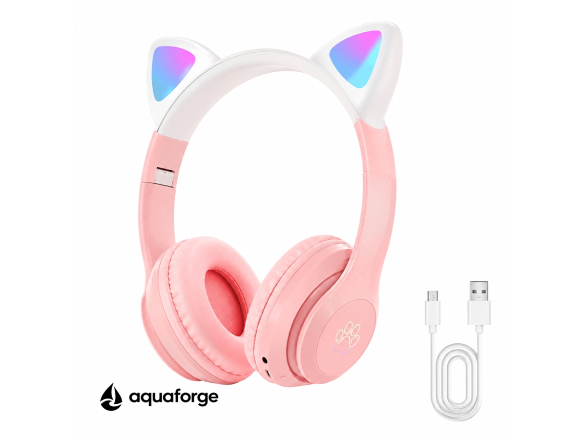 Fones De Ouvido Bluetooth Sem Fio Dobráveis Com Microfone Enc Led Design Com Orelhas De Gato