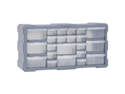 Conjunto 1 Multi-drawer Organiser, Multi-drawer Organisers Vidaxl Cinzeto Polipropileno (22 Gavetas)