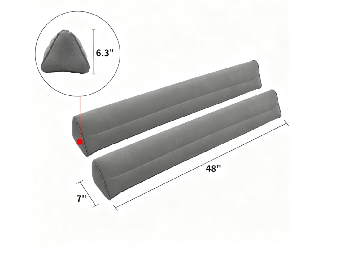 Grades De Proteção Infláveis ​​para Cama De Viagem: Conjunto De 2, Proteção Para Berço De Bebê - Grades De Proteção Macias E Portáteis (cinza)