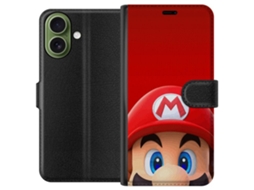 Capa Carteira Compatível Com Apple Iphone 17 Super Mario
