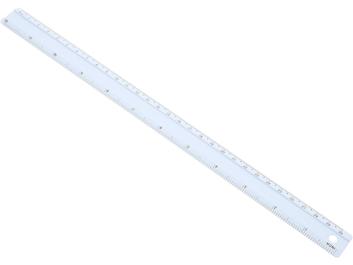 Régua Amosfun em liga de alumínio para desenho, durável e multifuncional, ideal para colecionadores e desenhos de precisão.