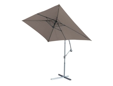 Estrutura De Parasol Metálico Com Pé Deslocado 3 X 2 M Taupe 3x2 M Imagin