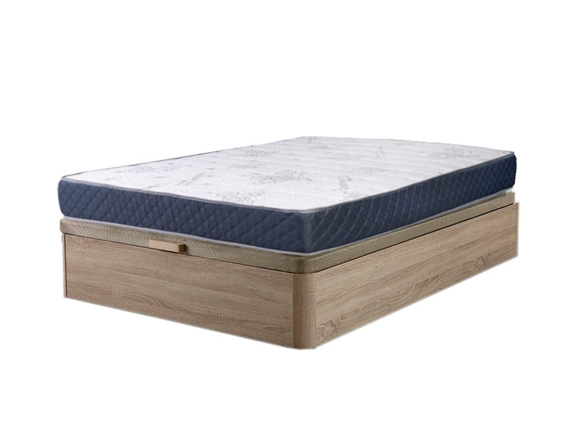 Sommier Atenas Carvalho 90X190Cm Colchão Viscoelástico 23Cm SALDOSYSTOCKS