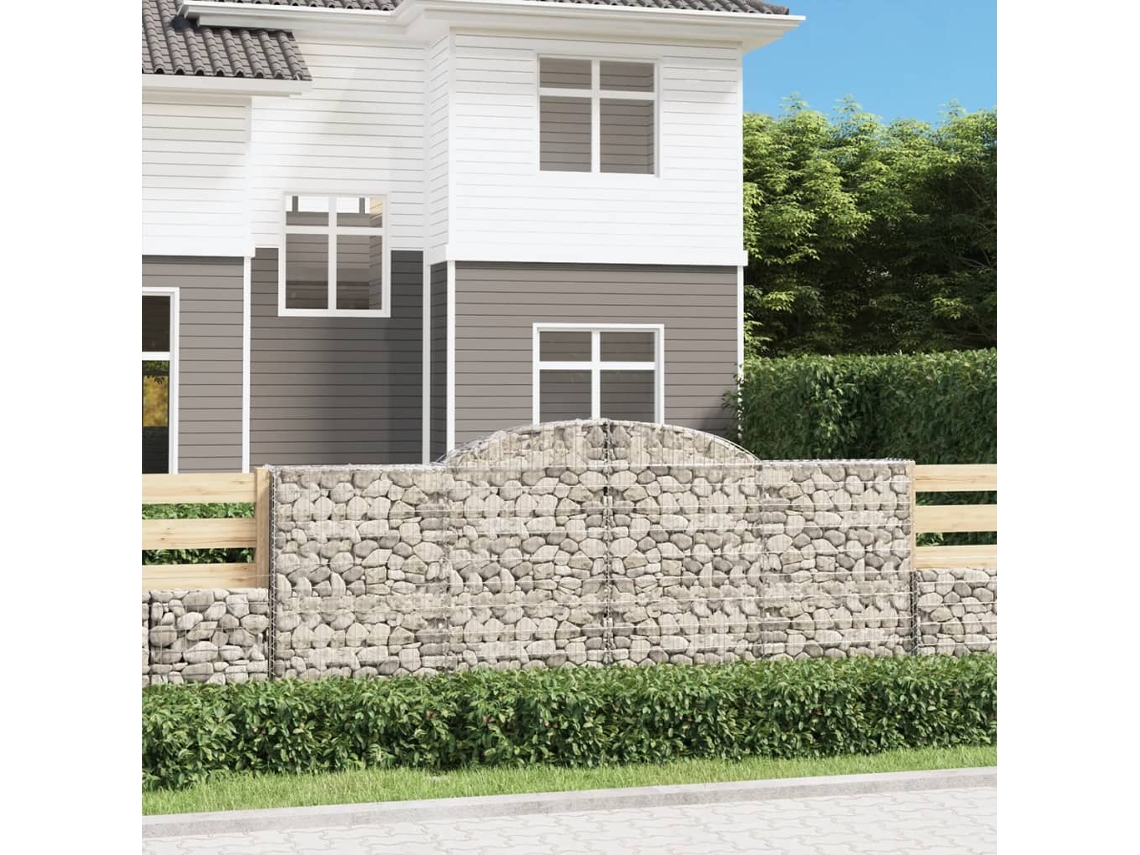 Vidaxl Cestos Gabião Arqueados 6pcs 300x30x120/140cm Ferro Galvanizado