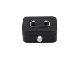 Cofrinho Portátil com Cadeado e Chave, Mini Cofre para Dinheiro, Compartimento Seguro para Moedas, Recipiente para Guardar Troco, Preto BRILVIBERA