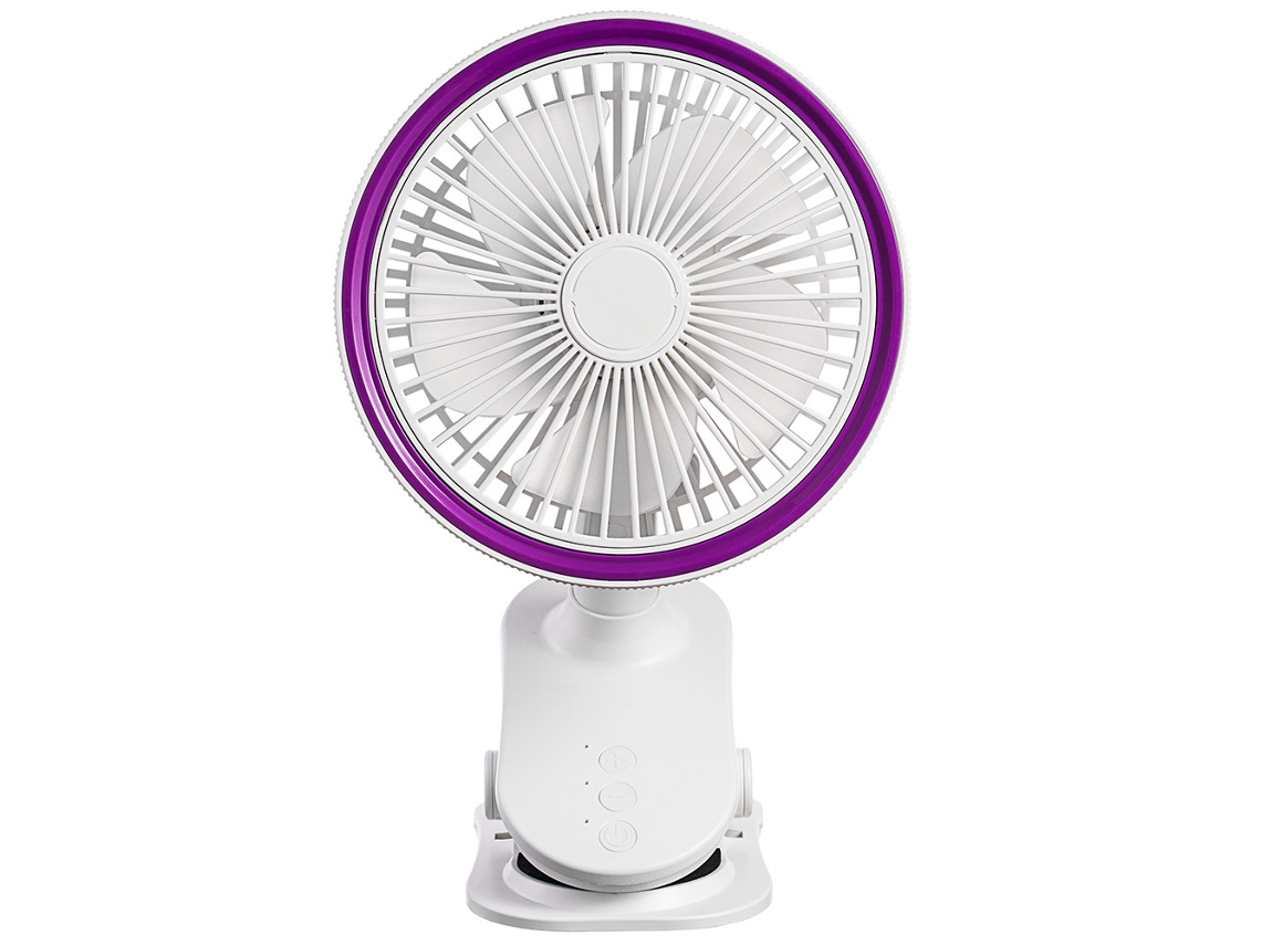 Mini Ventilador MDUG com clipe, ajustável, silencioso, luz noturna, capa protetora