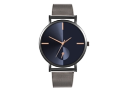 Reloj De Moda Para Parejas Con Correa De Malla Dial Redondo Cuarzo Unisex