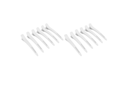 2026 12 Pinzas de Cabelo de Bico de Pato em Plástico Branco com Forte Aperto para Cortar e Estilizar em Salão Ou Casa