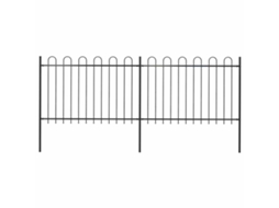 Vidaxl Cerca De Jardim Com Arco Superior Em Aço 359x120 Cm Preta