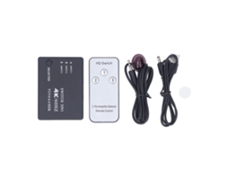 Comutador de Interface HDMI 4K 60Hz 3 Entradas 1 Saída com Controle | S/MARCA