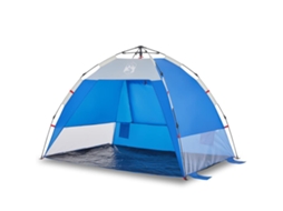 VIDAXL Tenda Praia 2 Pessoas Libertação Rápida Impermeável Azul Ciano