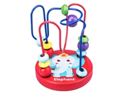 Ats brinquedo Labirinto de Pérolas de Madeira para Crianças Pequenas Brinquedo Educativo Precoce Colorido Mini Labirinto de Pérolas