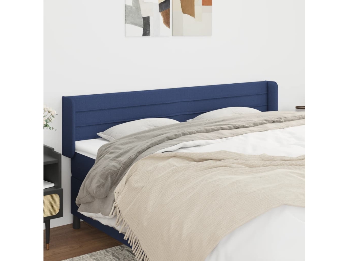 Cabecero con Alas de Tela 163x16x78/88 Cm Azul